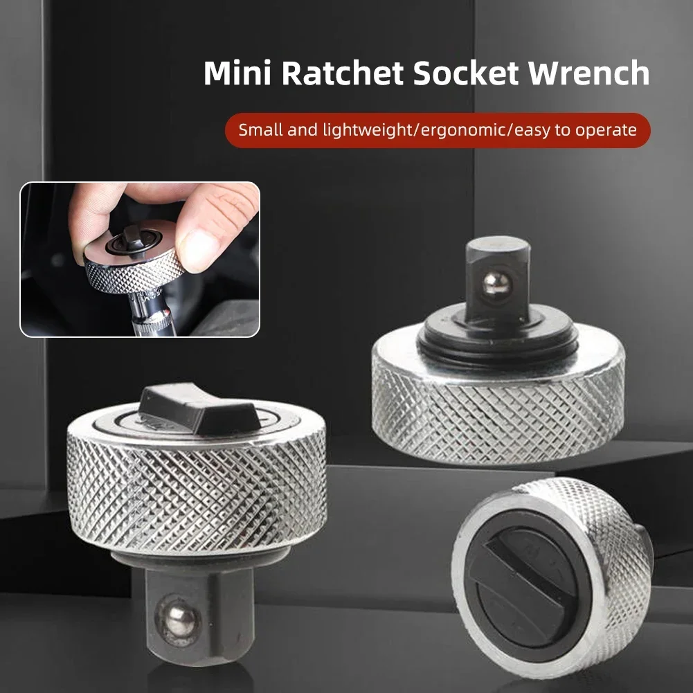 Mini Ratchet Socket Wrench,Finger Reversible Ratchet Handle,Whole Steel Palm Ratchet Socket,1/4“ 3/8” 1/2” Drive Reparing Tool