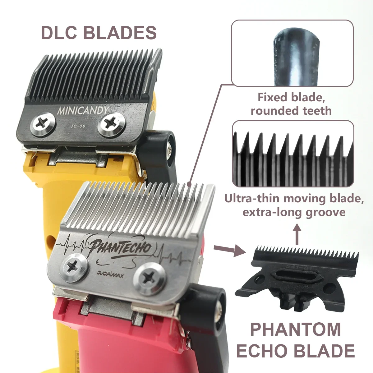 JUCAI Mini Candy JC-06 Pemotong Rambut Profesional Pisau Pudar 7200RPM Motor Tanpa Sikat dengan Pengisi Daya Dasar 3200MhA Mesin Potong Rambut