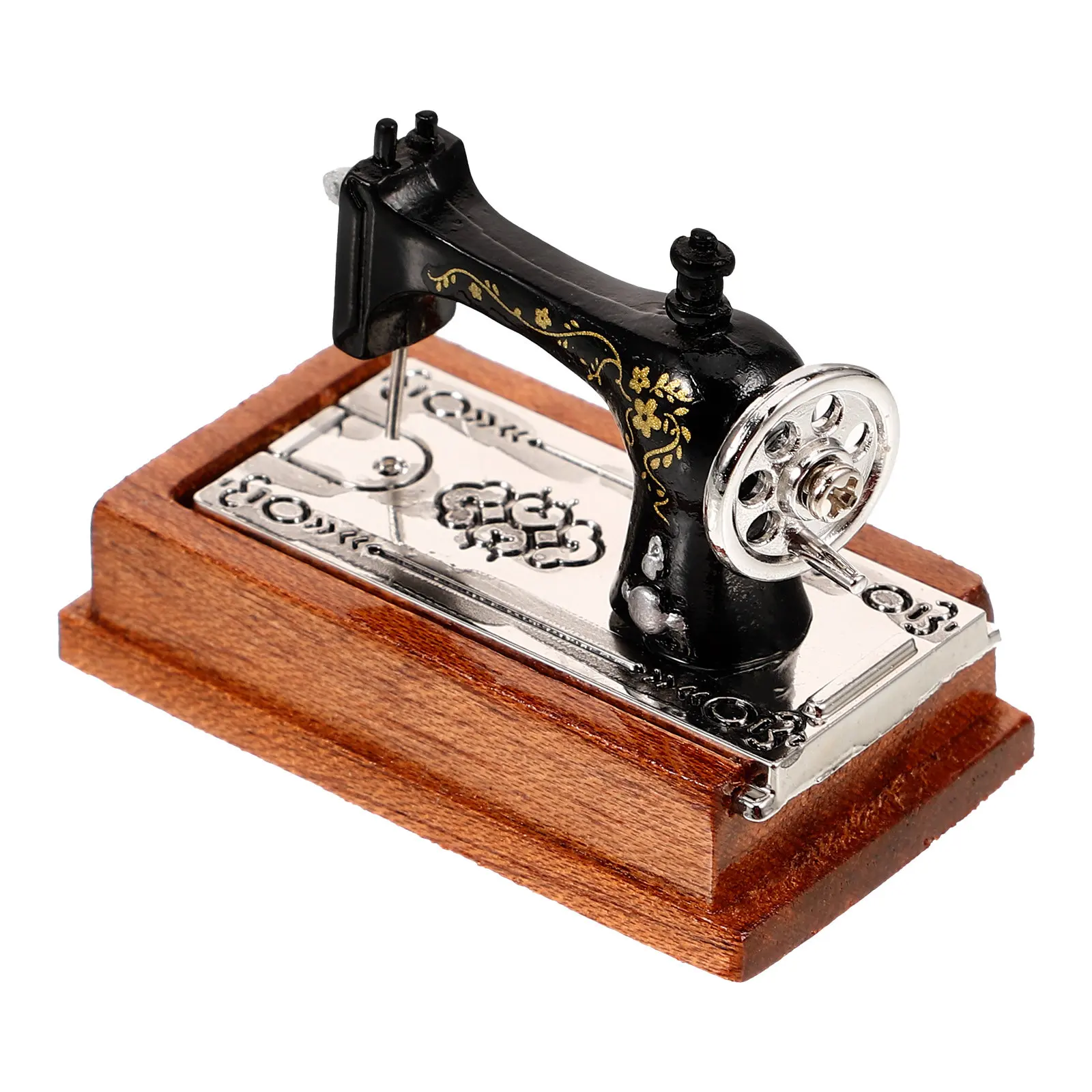

Mini Sewing Machine Smooth Craft Detailed Vintage Style Miniature Furniture Perfect for Mini House Furnishing Micro Landscape