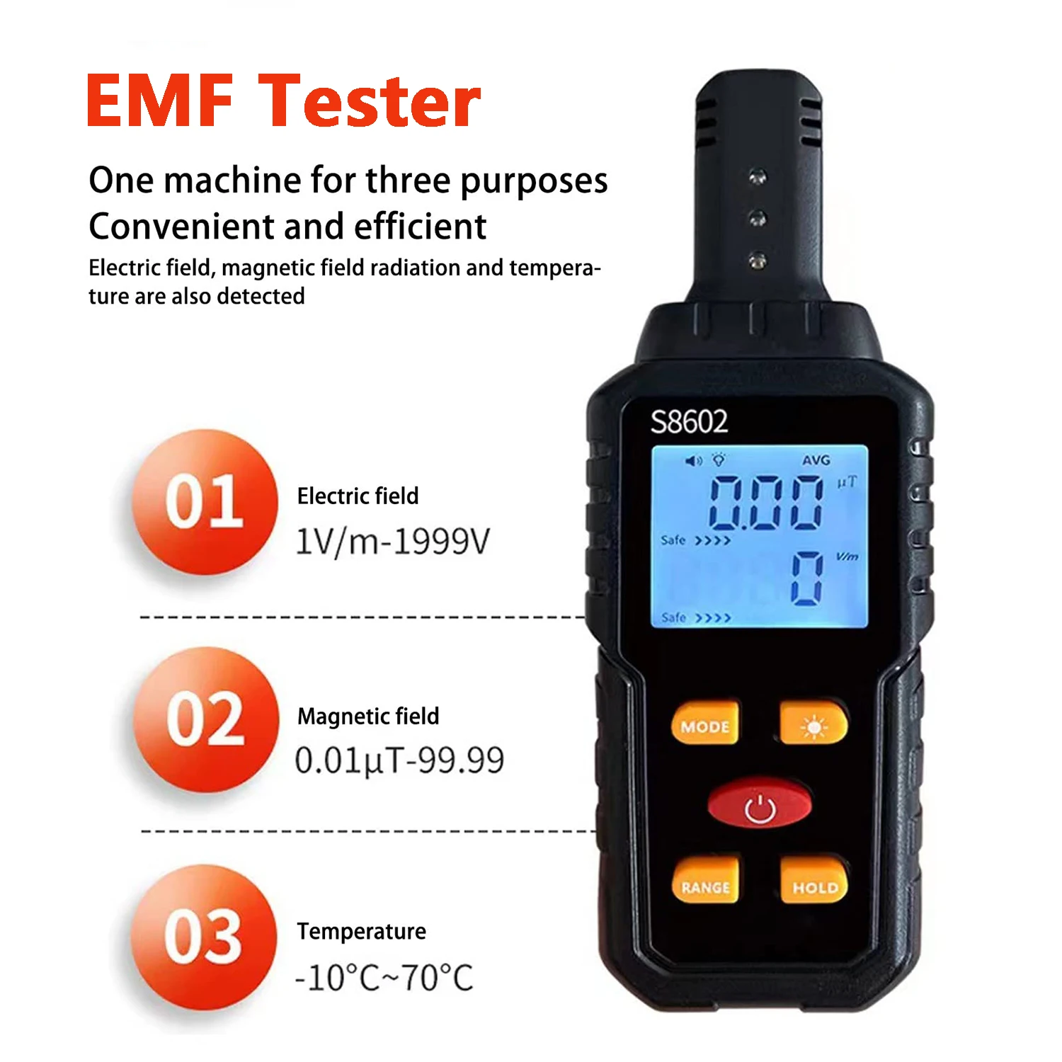 3 in 1 EMF Meter Electromagnetic Field Radiation Detector EMF Tester for Home EMF Detector Ghost Hunting Equipmetent 