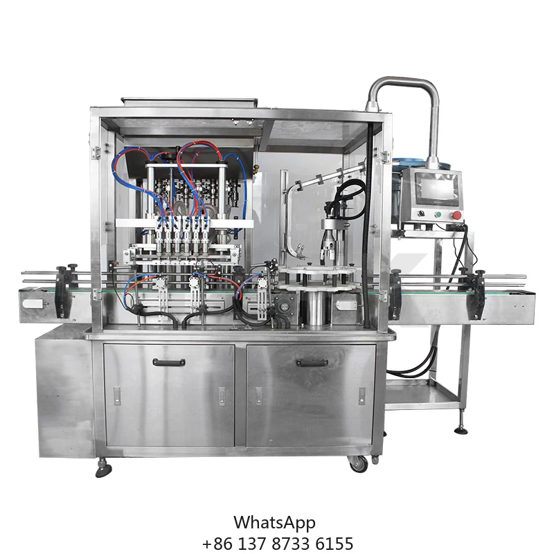 Automatic Milk Juice Honey Sauce Peanut Cosmetic Liquid Paste Small Plastic Bottles Ropp Filling Sealing Capping Machine