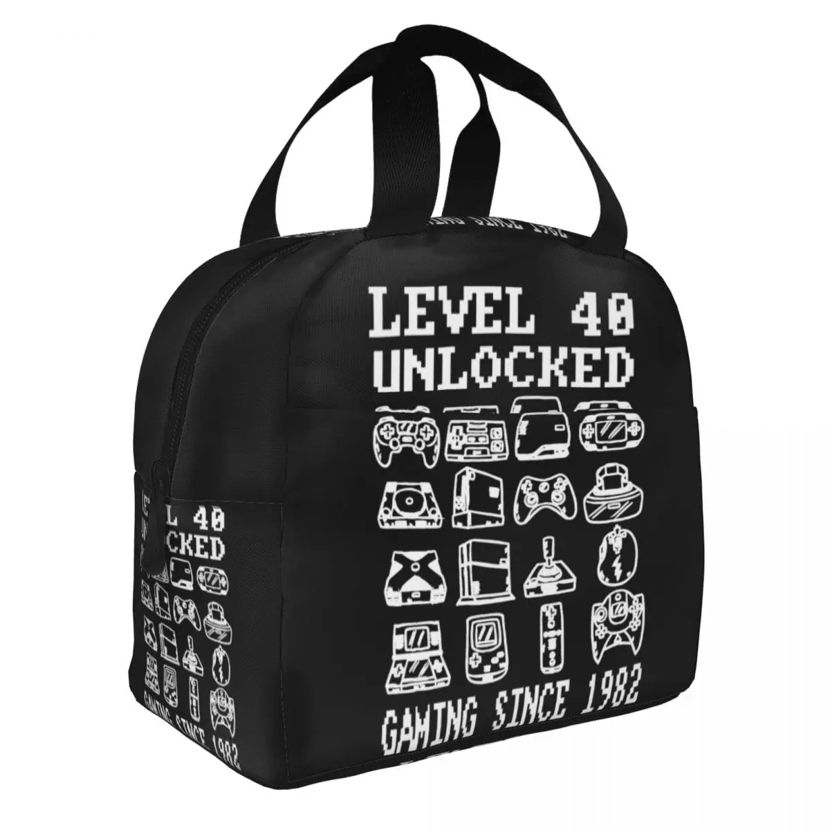 Level 40 Unlocked Gaming Video Game Controller Insulated Lunch Bags Leakproof Reusable Cooler Bag Lunch Box Tote Office Outdoor