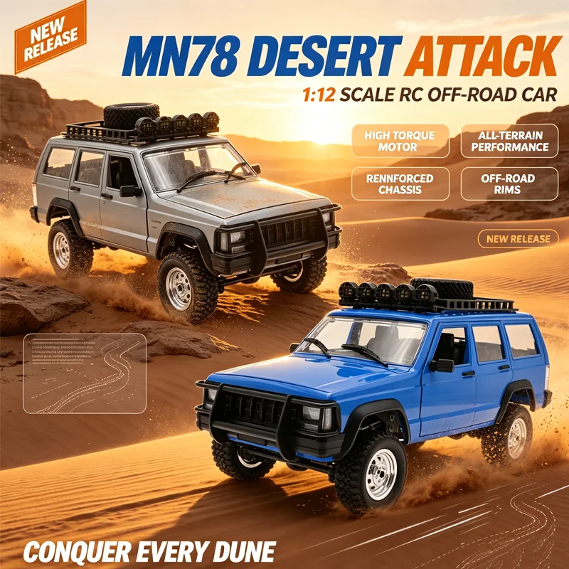 New MN78 1:12 Full Scale MN Model RTR Version RC Car 2.4G 4WD 280 Motor Proportional Off-Road RC Remote Control Car For Boy Gift