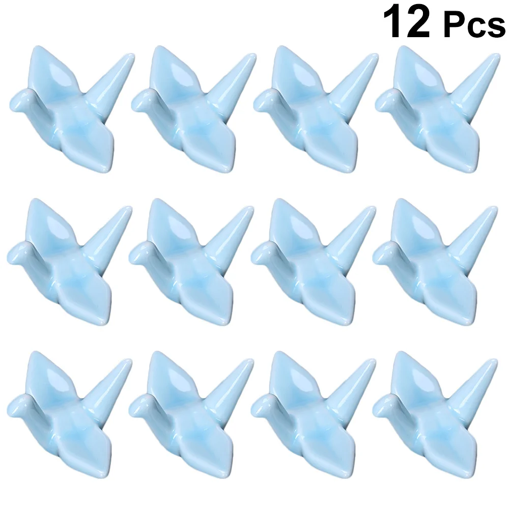 

12Pcs Ceramic Chopsticks Holder Paper Chopstick Rack Tableware Decoration for Home Birthday Celebration