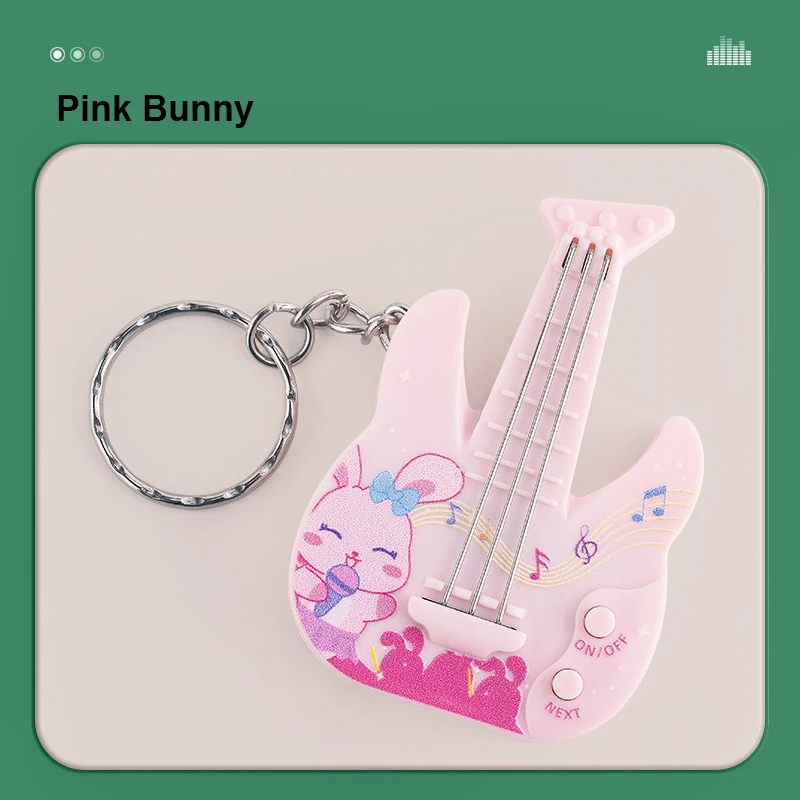1Pc Mini chitarra elettronica suona musica e canta portachiavi luminoso ciondolo giocattolo regalo di natale