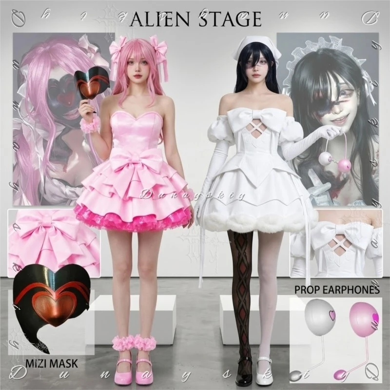 Alien Stage Sua Mizi Dark Red Velvet Gothic Stage Dress Silver Chain Detail Hig…