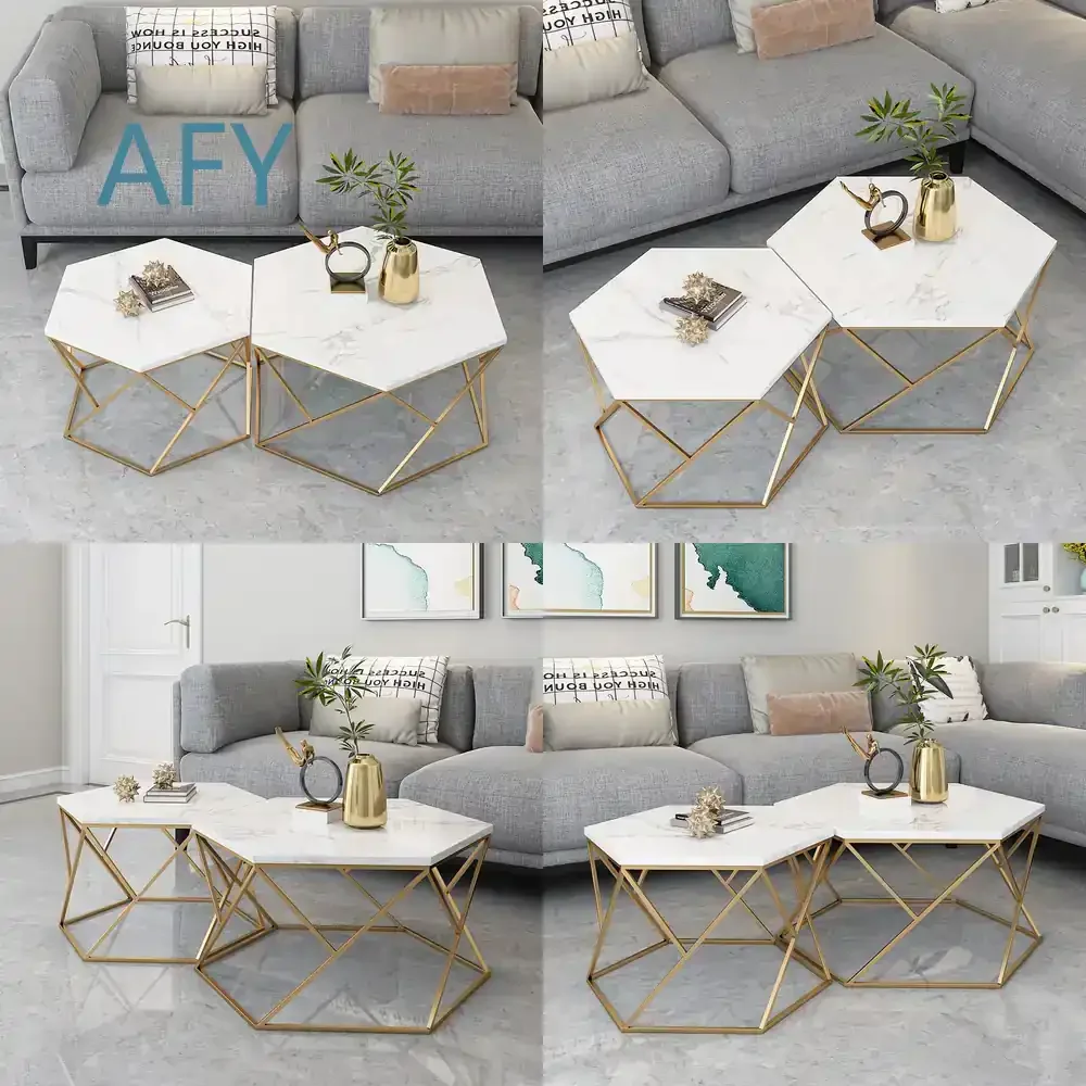 Nordic Minimalist Luxury Marble Coffee Table for Modern Living Room Office Reception Area Iron Frame Creative Side Table for
