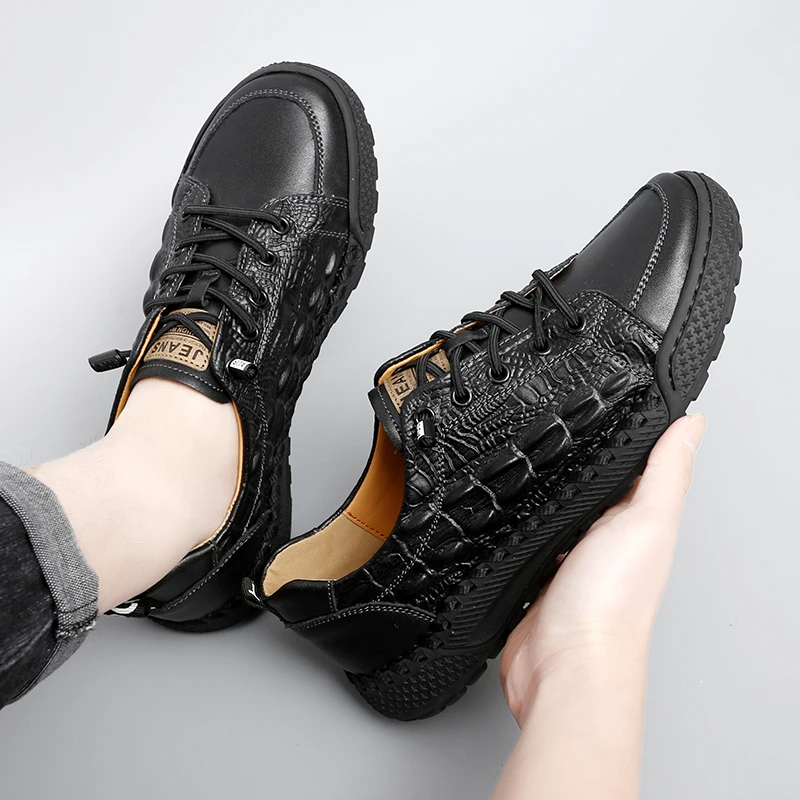 Hand-Stitched Leather Loafers | Visible Perforated Seams & Burnished Edge | Business Casual Slip-Ons