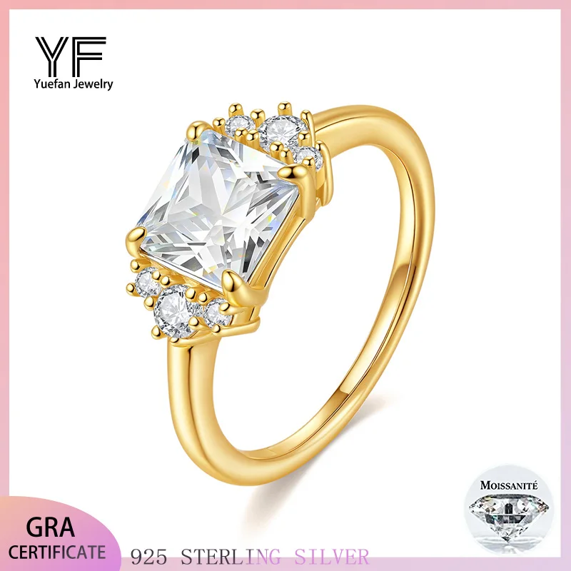 

2CT Moissanite 925 Sterling Silver Ring Jewellery With GRA For Wedding Party Personalized Customization Gift Women and Men Rings