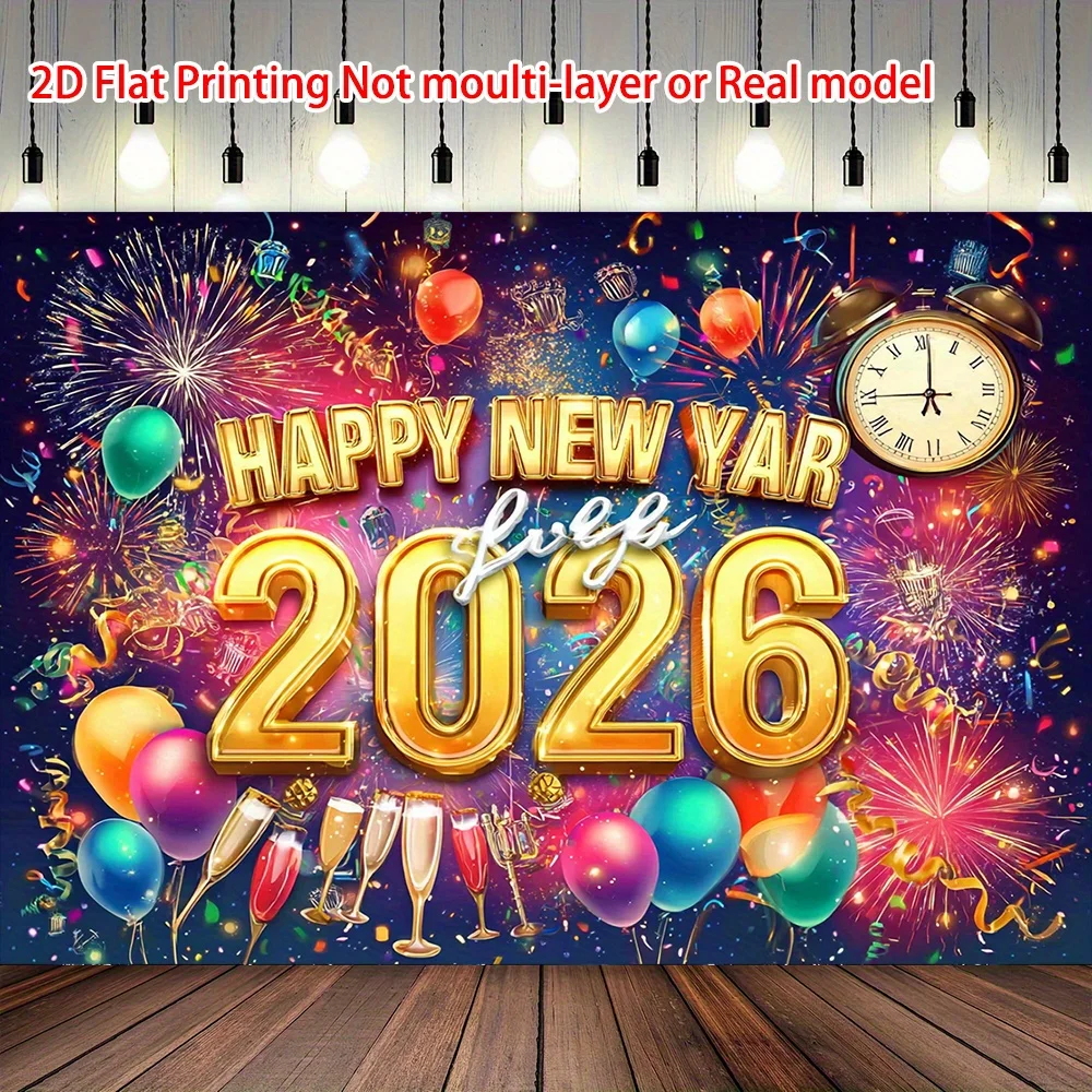 

VIKAMA 2026, новогодний гобелен, фейерверк, воздушный шар, фон для гостиной, стена, украшение для новогодней комнаты