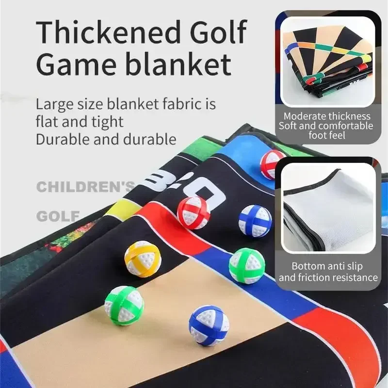 Golf Game Mat Indoor Outdoor Games for Adults Kids Outdoor Play Equipment Stick Chip Game Golf Set Backyard Games Outdoor Toys