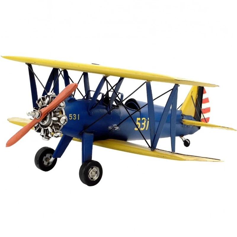 Retro wrought iron aircraft model, decorative handicrafts creative handmade decoration