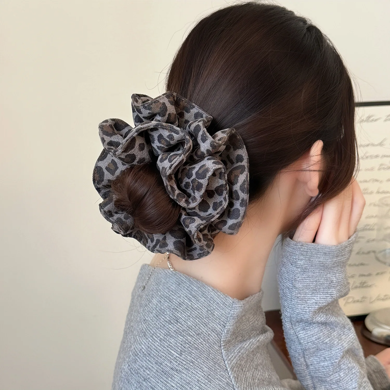 

Хит продаж: винтажные леопардовые двухслойные резинки для волос с высокой эластичностью, шикарные эластичные резинки для волос для женщин, для низкого хвоста и пучка