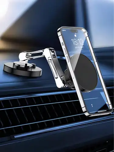 Imagen 2 del producto Soporte magnético universal para teléfono de automóvil – 360 °   Ajuste giratorio, imán de neodimio fuerte para teléfonos MagSafe y no MagSafe