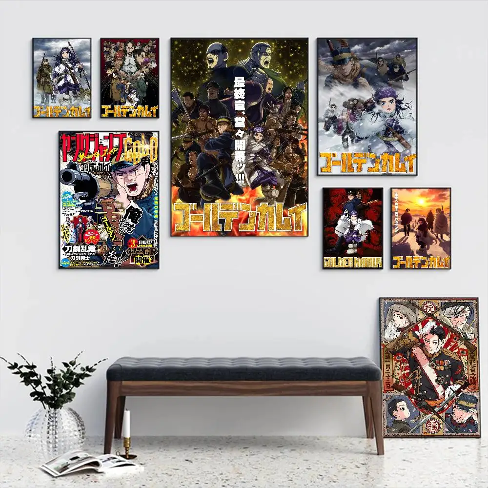 G-Golden K-Kamuy ANIME Selbstklebendes Kunstposter Whitepaper-Drucke Poster Kunstwerke Heimdekoration