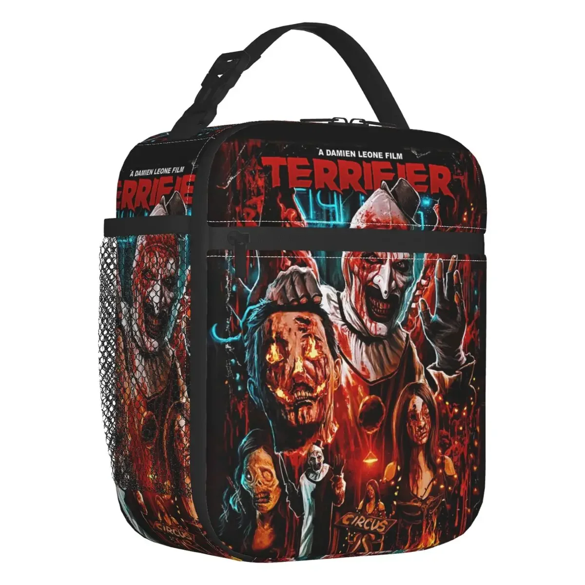 

Movie Terrifier Insulated Lunch Bags for Camping Travel Halloween Horror Resuable Cooler Thermal Lunch Box Women Children