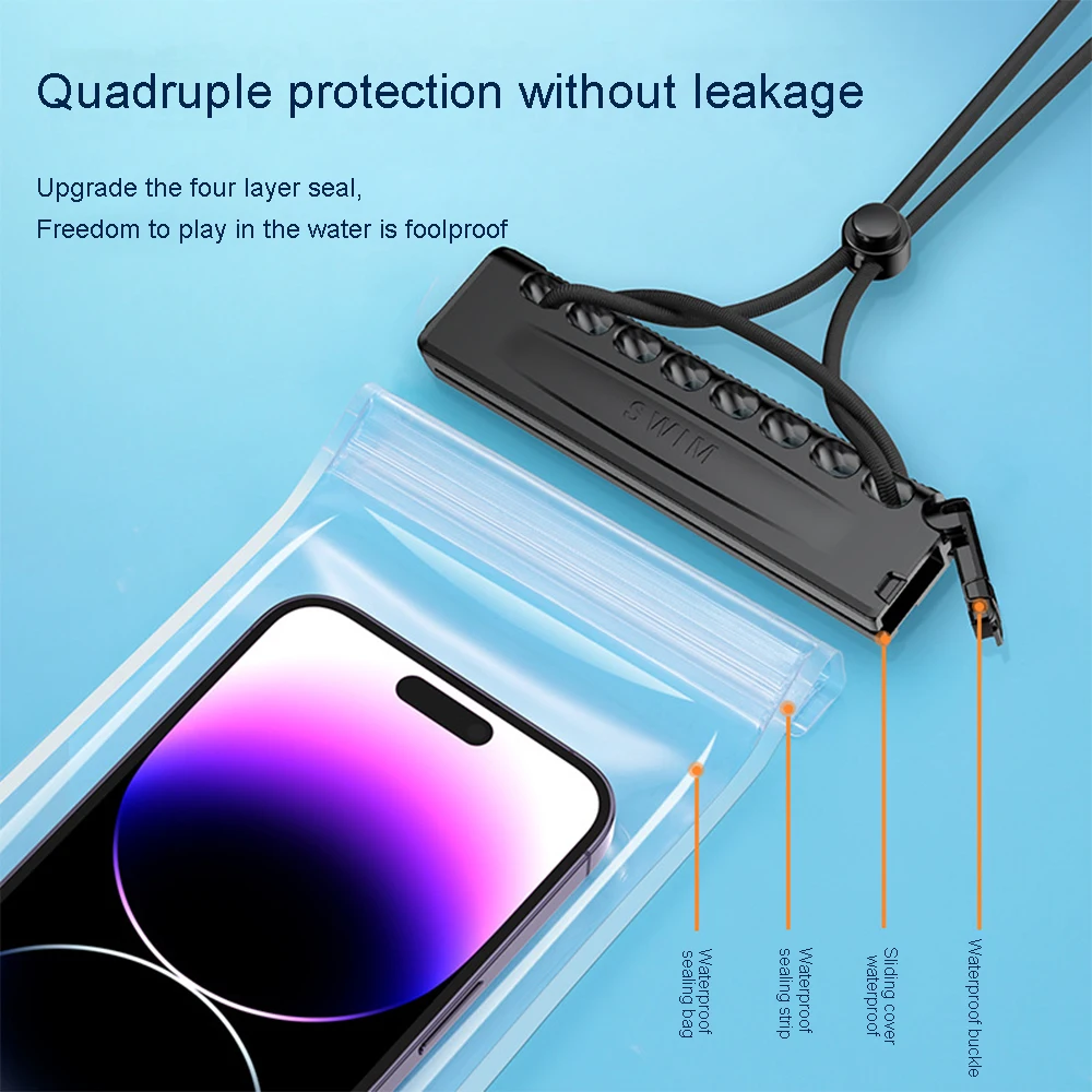 Delivery Riders Protection Versatility Adjustable Swimming Accessories Clear Phone Protection Waterproof Bag For Drifting Secure