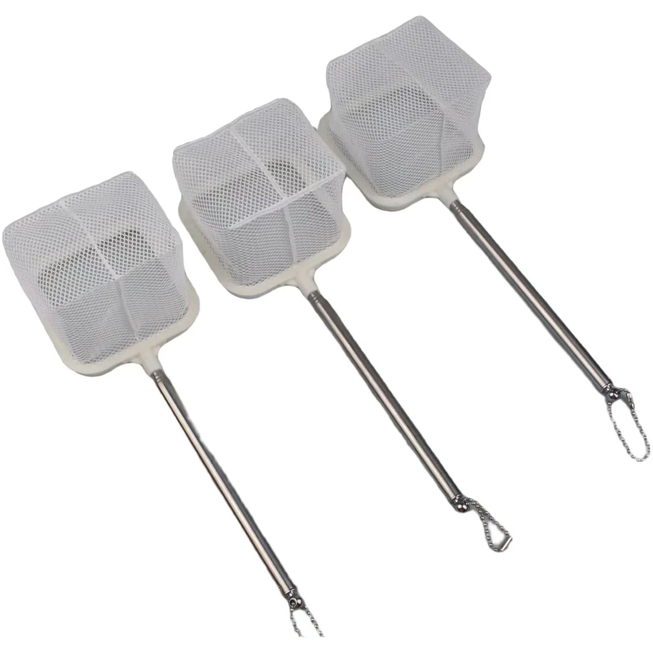 شبكة صيد دقيقة من الفولاذ المقاوم للصدأ - حوض سمك متين قابل للسحب ومتين لالتقاط ملحقات الأسماك الصغيرة