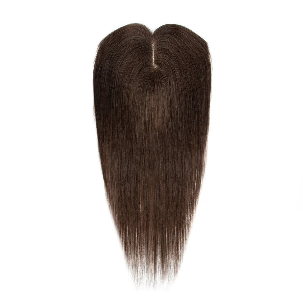 Women's Human Hair Clip In Topper Volume Boosting Light Straight Extension for Thinning Hair Spot Concealment Scalp Visibility