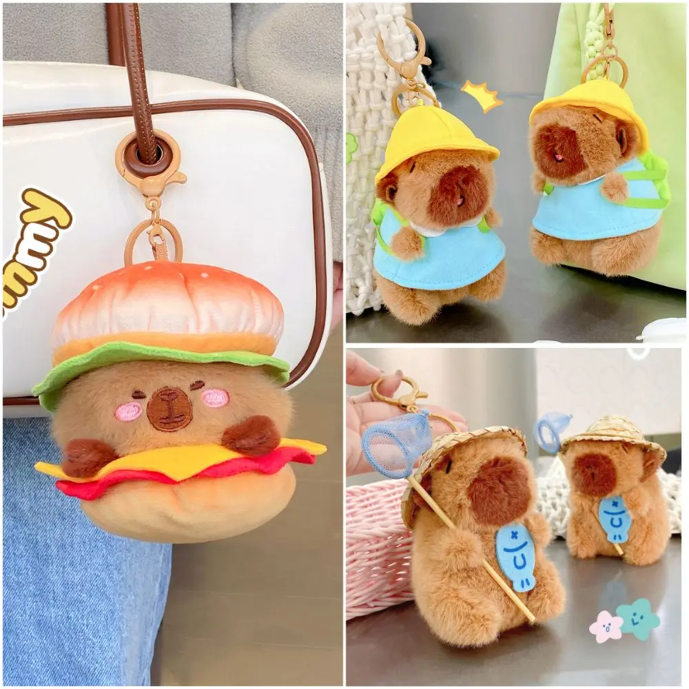 

Multicolor Plush Capybara Keychain Hairy Stuffed Animals Simulation Capybara Pendant Guinea Pig Accessories Capybara Doll Kids