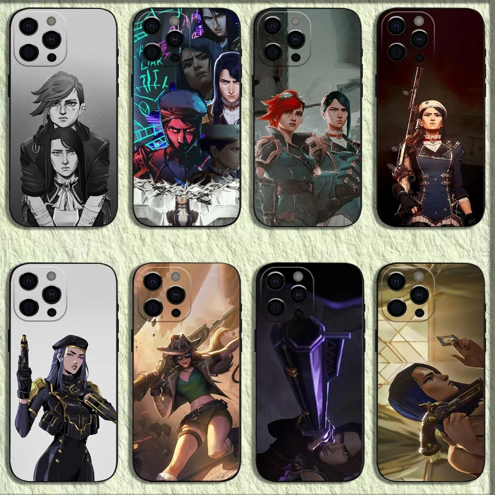 

Arcane Vi C-Caitlyn Phone Case For iPhone 16,15,14,13,12,11,Pro,X,XS,Max,XR,Plus,Mini Soft Black Cover