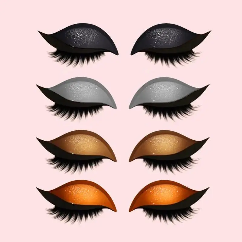 1 paio Pigro Ombretto Ciglia Patch Moda Ombretto autoadesivo Strumento riutilizzabile Adesivi multicolori Trucco Eyeliner per occhi Q9N9