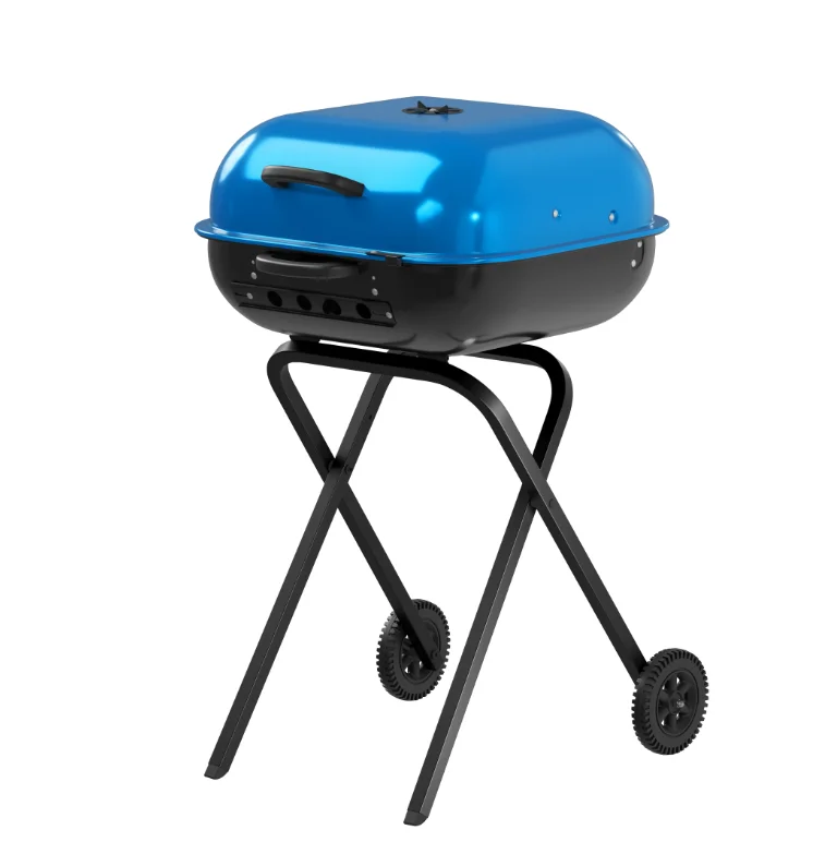 

Walk-A-Bout 100% Pre-Assembled Portable Steel Charcoal Grill in Blue