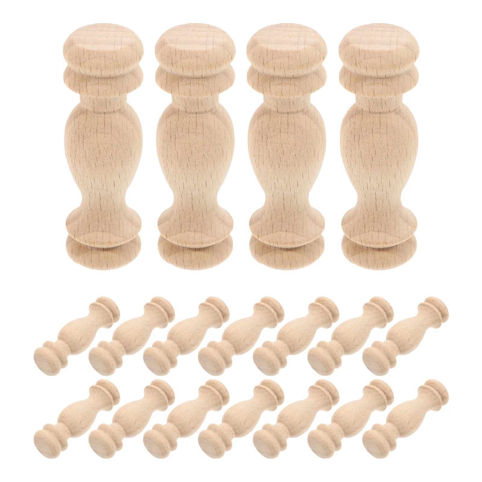 24Pcs Roman Style Wooden Stair Balusters Unpainted Decorative Spindles for Indoor Stair Railing Handrail DIY Balusters Indoor