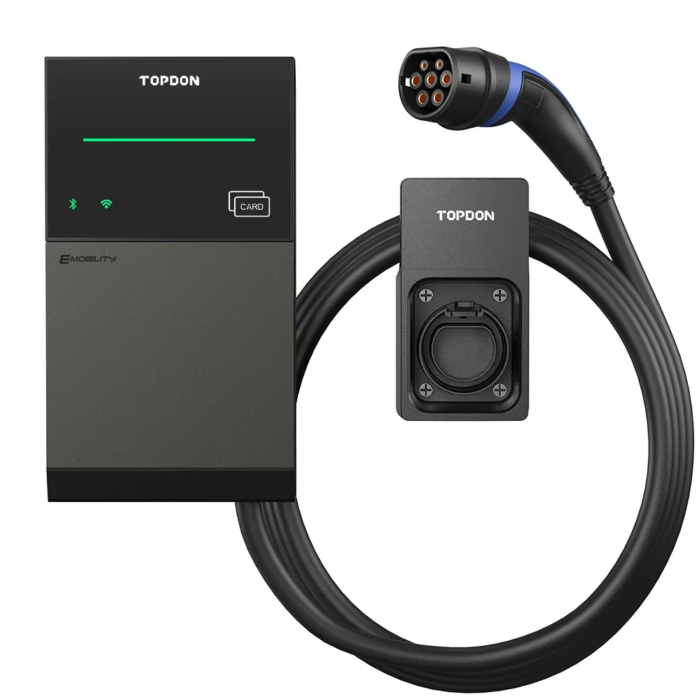 

topdon 7kw 11kw 22kw type 2 level2 fast wallbox electric car home energey vehicle ac ev charger charging station