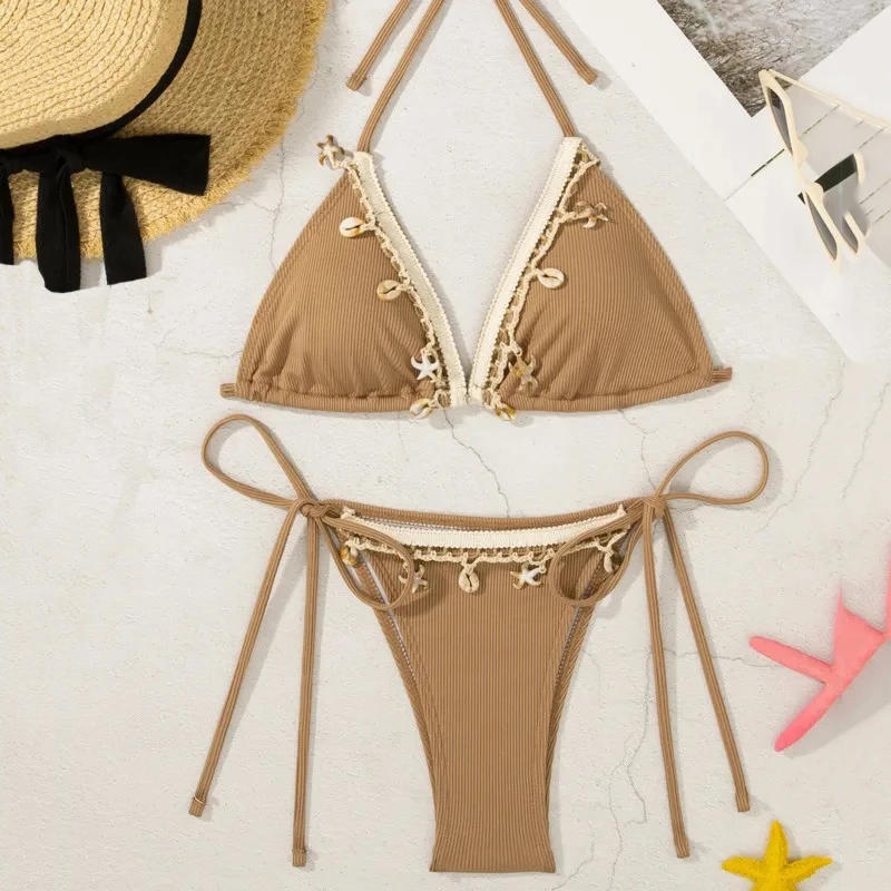 

Bordered Sexy Bikinis 2025 Swimsuits Women Swimwear Push Up Female Beach Swim Wear Bathing Suit Brazilian Bikini Set Pool Bather