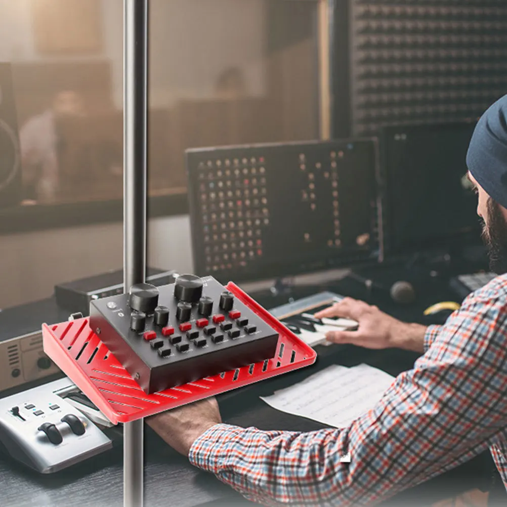 

2Pcs Live Broadcast Equipment Stand with Tray Clamp Multi-Functional Mic Holder for Phone Sound Card Adjustable Height Angle