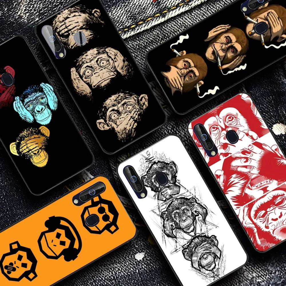 

Three Monkeys Phone Case For Samsung A 10 11 12 13 20 21 22 30 31 32 40 51 52 53 70 71 72 73 91 13 shell