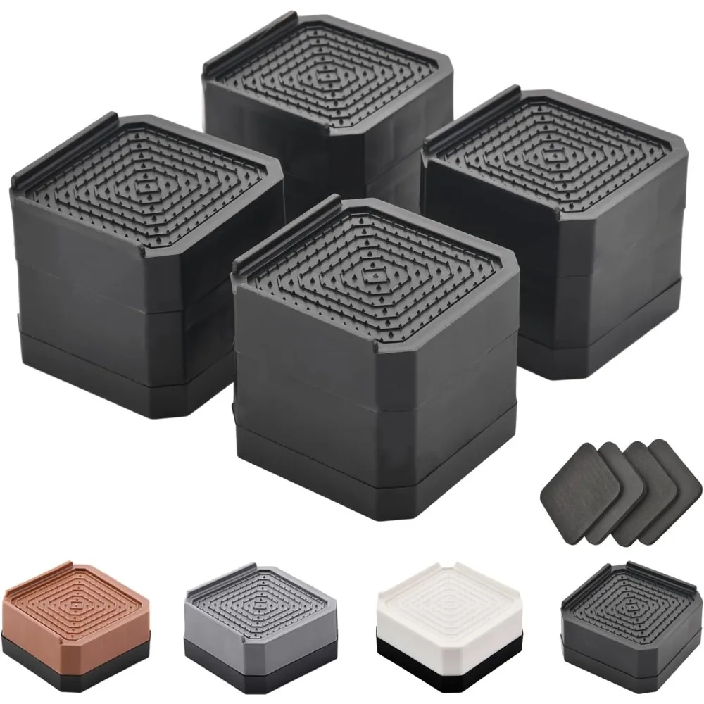 

Bed Risers Furniture Risers Heavy-Duty Rectangular Adjustable Block Lift to 3 inches and 4.3 inches Desk, Sofa, Chair Legs, Refr