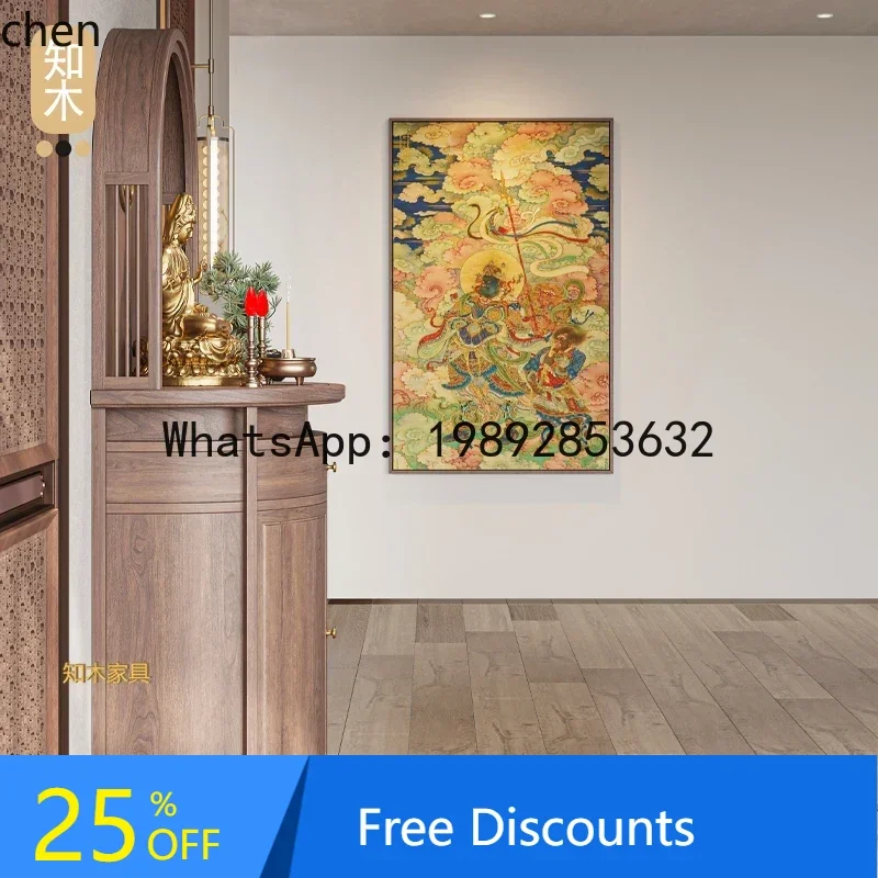 

New Chinese-style Buddhist shrine standing cabinet God of Wealth Guanyin Bodhisattva worshiping Taiwan household hall