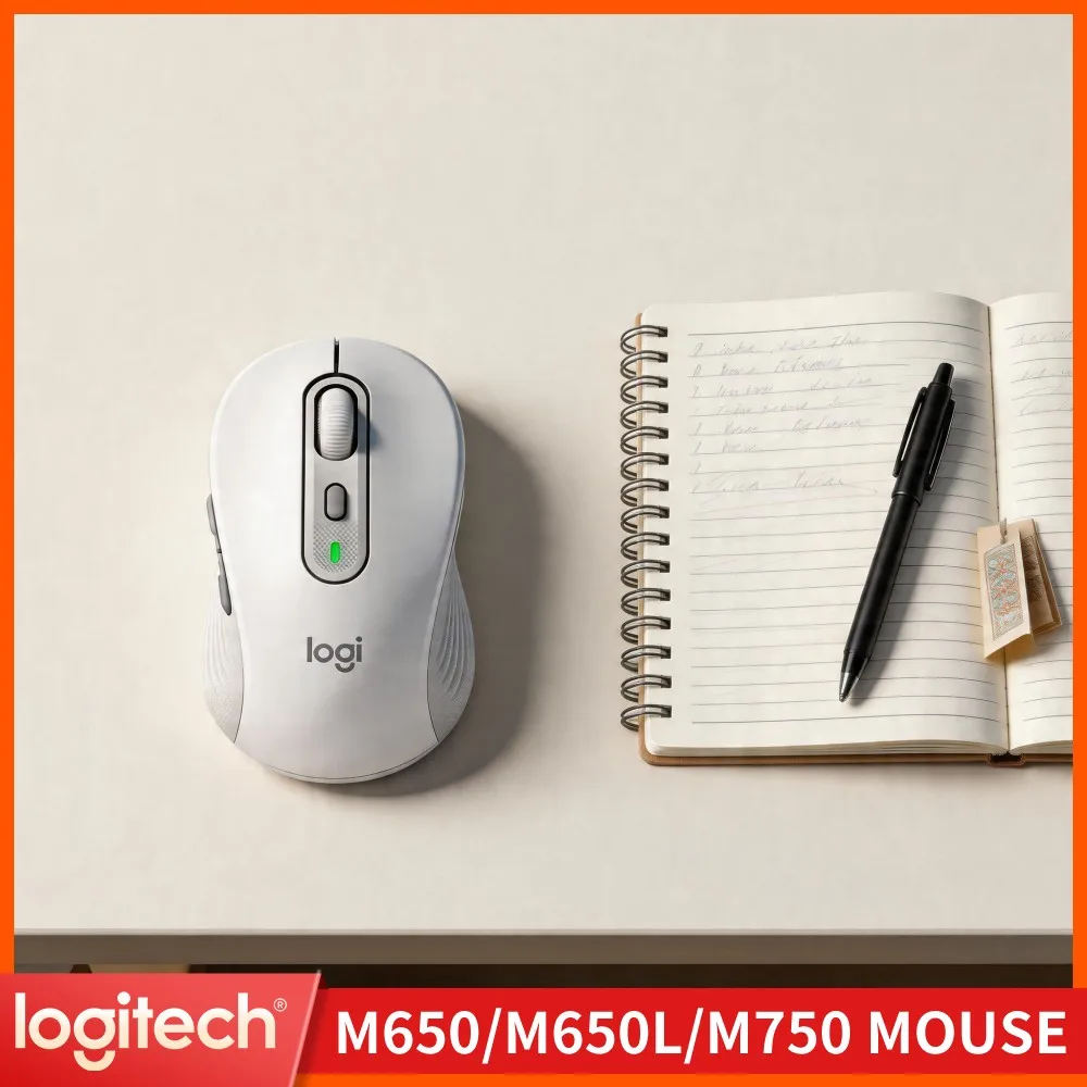 Logitech M650/M650L Ergonomic Mouse - Rubber Side Grips, 5 Programmable Buttons, 4000 DPI Sensor, 20-Month Bluetooth Battery