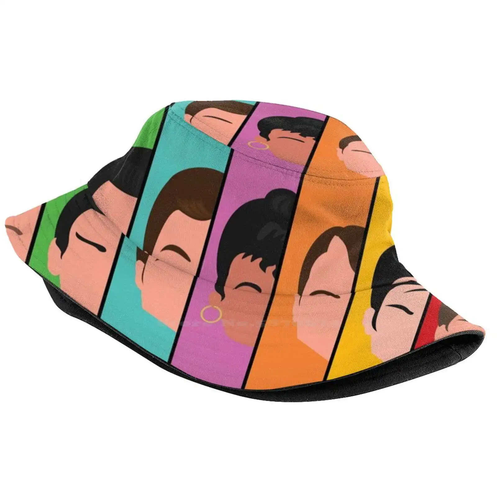 Enterprise Crew Foldable Panama Bucket Hat Cap Kirk Tiberius Spock Mccoy Bones Uhura Scotty Sulu Chekov Vector Space Sci Fi