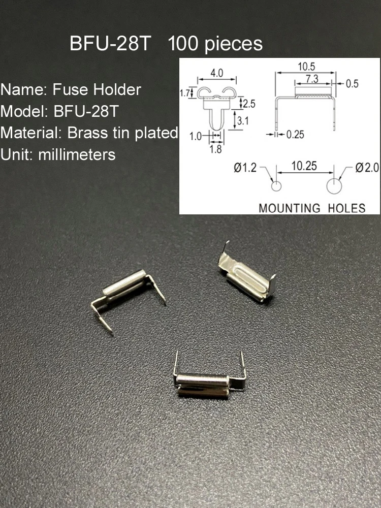 2.8x5.2mm Inner Width Brass Tinned Electrical Wire Terminal Connector Fuse Socket - Durable DIY Project Component