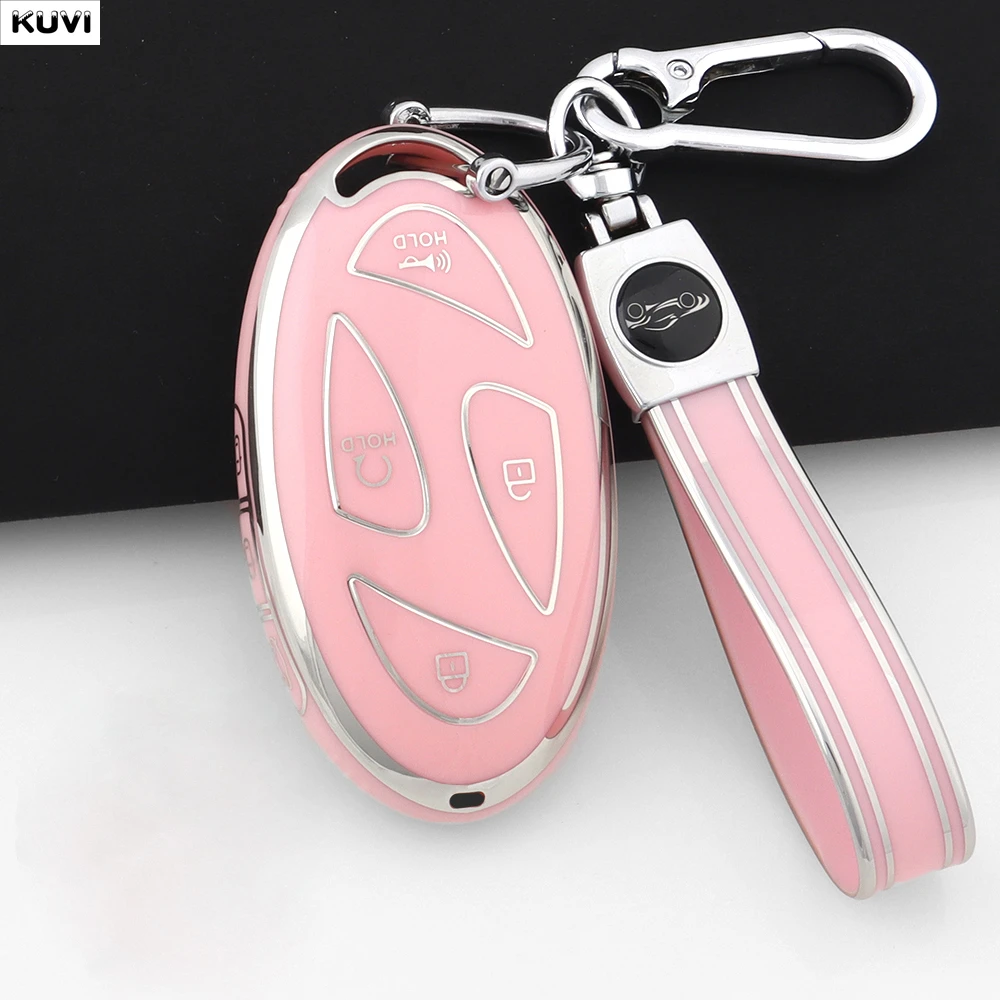 

For Hyundai IONIQ 6 New Grand Prix GN7 Kona 5 7 Buttons Fashion TPU Car Remote Key Case Cover Protected Keychain Fob Accessories