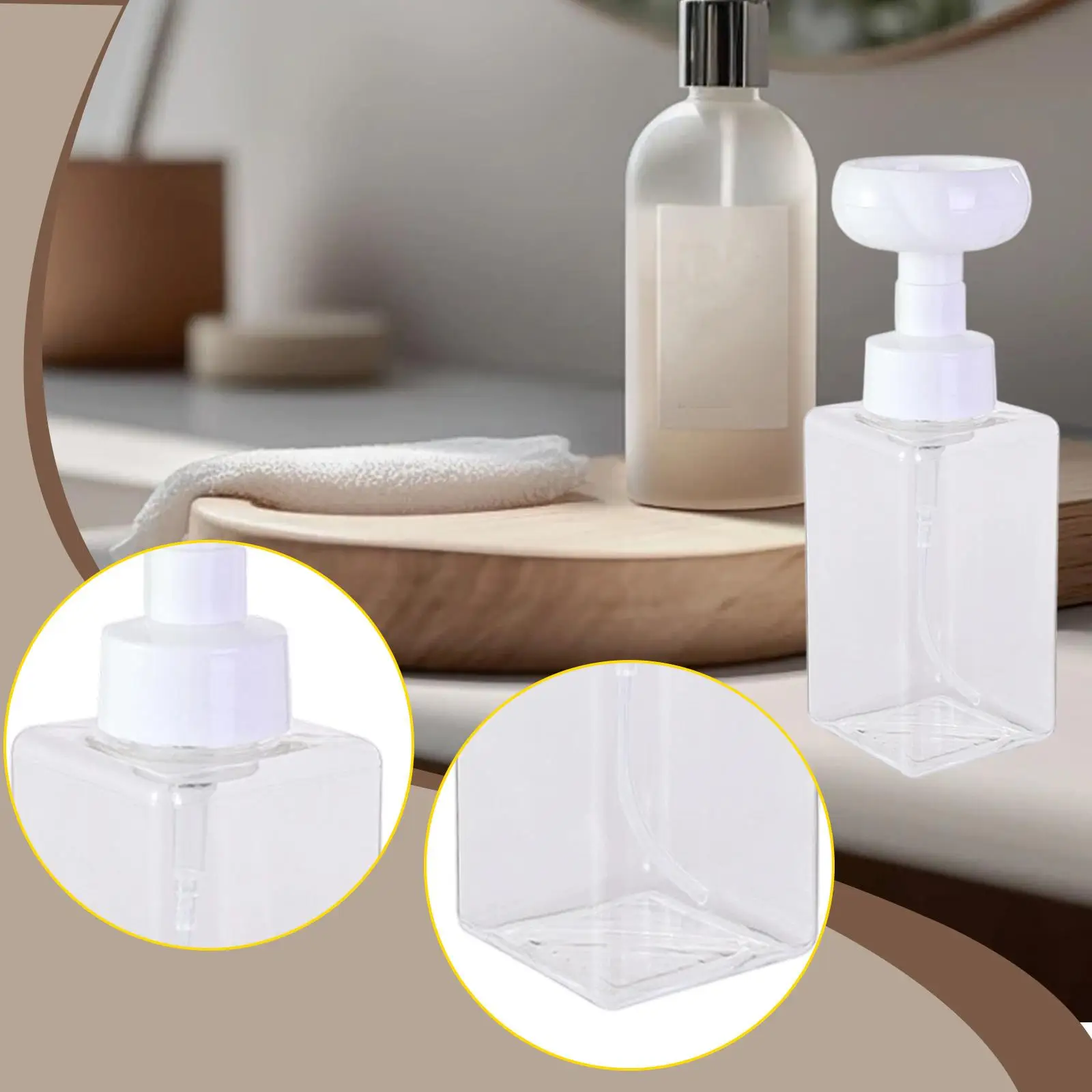 

Countertop Foaming Soap Dispenser Flower Bubble Pump for Bathroom Sink Liquid Hand Soap Holder Refillable