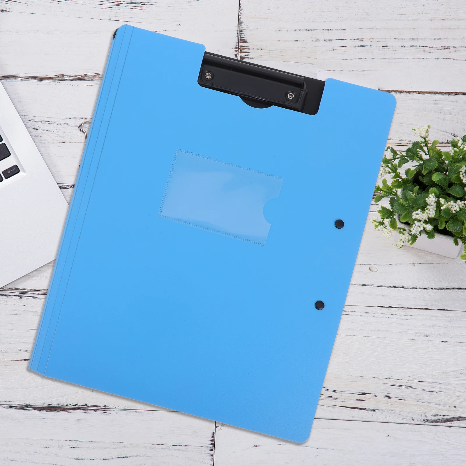 

1pcs A4 Folder Board Dual Clip Waterproof Plastic Document Organizer For Office School Medical Use Foldable Clipboard File