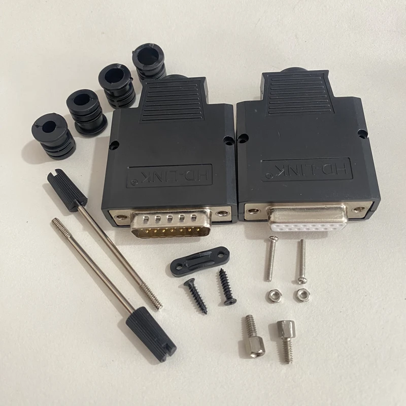 Cltgxdd 1Set DB9 DB15 Stecker-Buchse-Verbinder 9-Pin 15-Pin lötfreier Anschlussstecker RS232 COM Serieller Port D-SUB Breakout-Verbinder – Detail 21