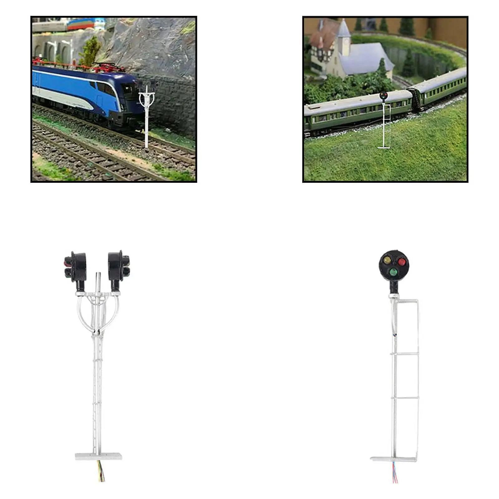 

Train Signal Light Railroad Train Signals Light Easy to Install Multifunction LED Traffic Signal Light Mini for DIY Train Model