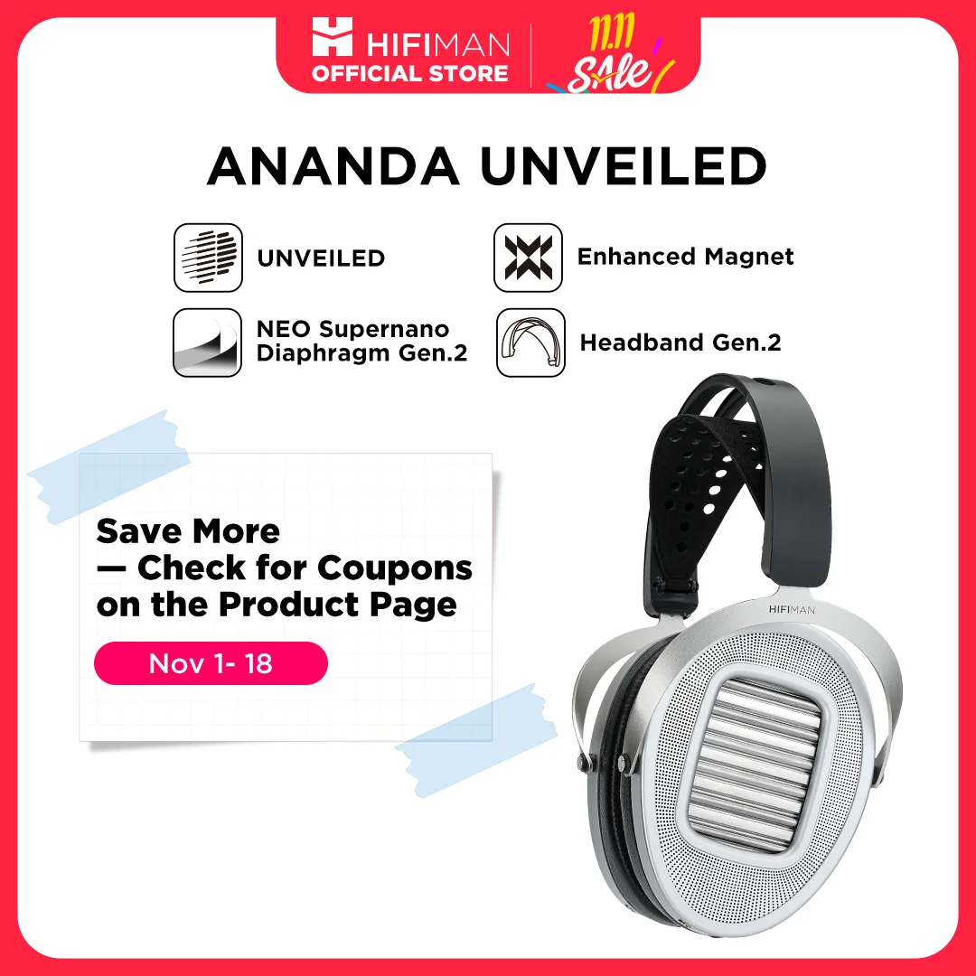 HIFIMAN ANANDA UNVEILED Open-Back Over-Ear Full-Size Headphones with Enhanced Magnet