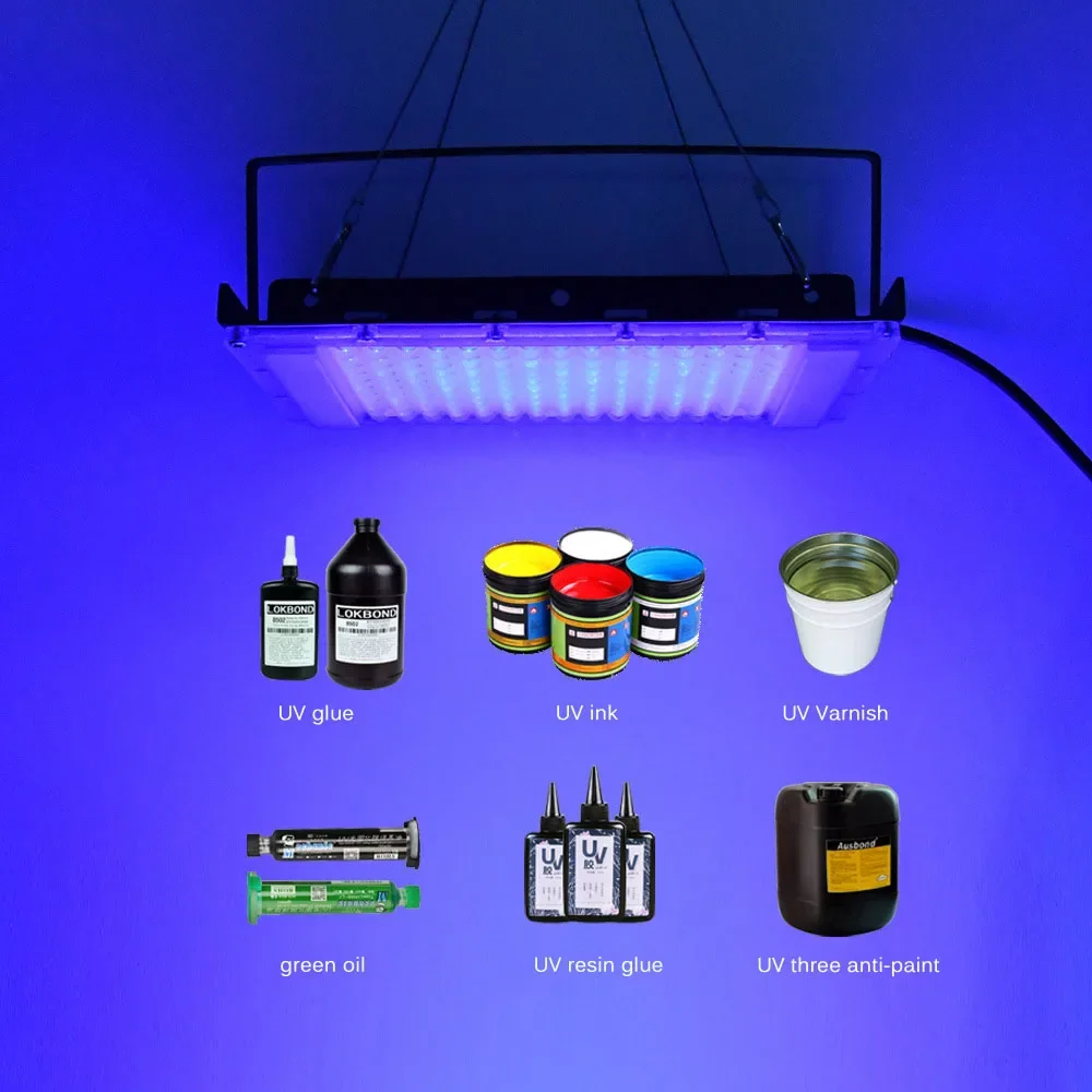 100W 200W Ultraviolet Lamp multiduty violet Light 365nm+395nm UV curing lamp fluorescent UV Light 110V 220V UV lamp Purple light