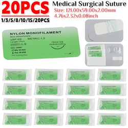1-20PCS 120 ซม.4/0 ผ่าตัดทางการแพทย์เย็บ Monofilament เข็มไนลอนผ่าตัดจําลองเย็บด้ายเย็บการสอนการออกกําลังกาย