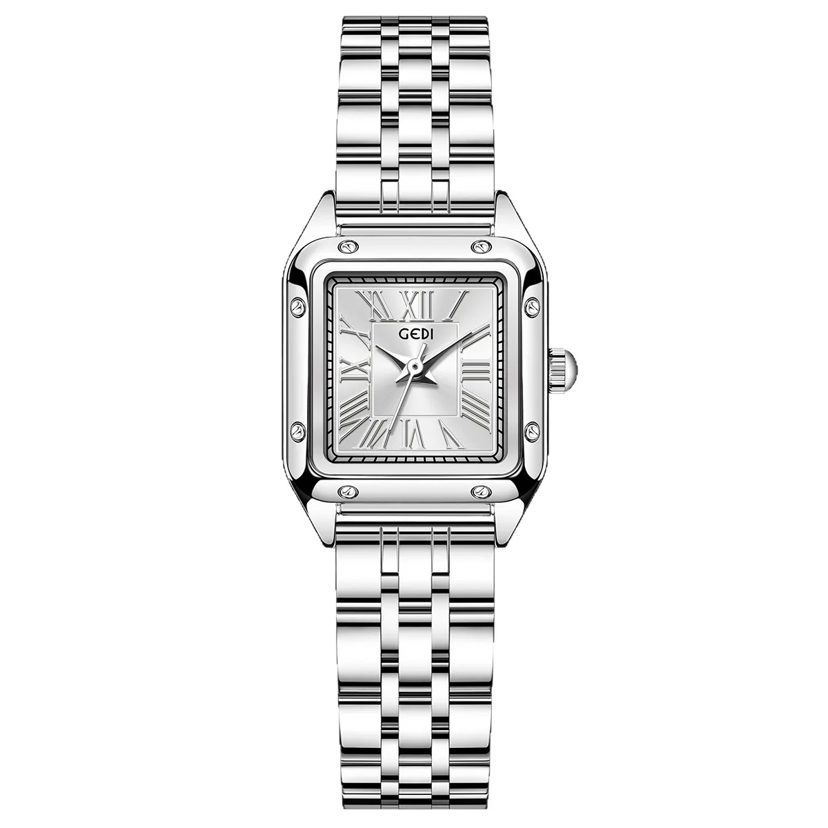 

Изысканные маленькие квадратные пластины, легкие роскошные женские часы со стальным ремнем, нишевые универсальные женские кварцевые часы высокого класса