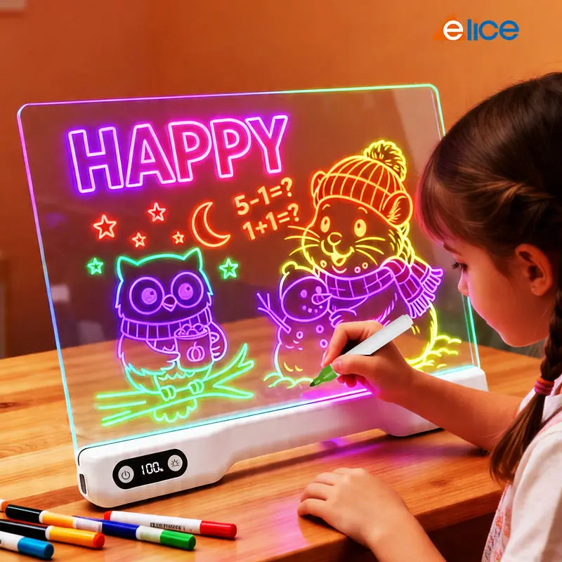 Rechargeable Led Drawing Board for Kids, Creative Gift for Girls and Boys, 16