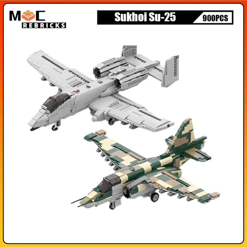 

WW2 Military Series Building Block Sukhoi Su-25 Frogfoot Aircraft MOC Fighter Collector Assembly Model Bricks Toy Children Gifts