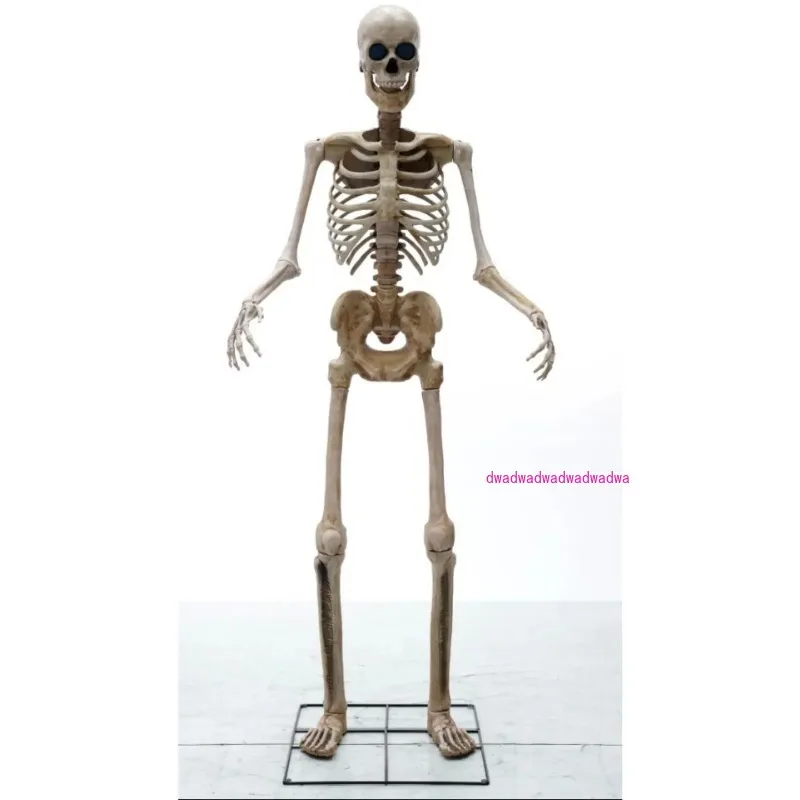 

2023 праздничный гигантский реквизит на Хэллоуин, наружное украшение, огромный размер, 2,5 м, 8 футов, реалистичный страшный скелет с анимированными глазами