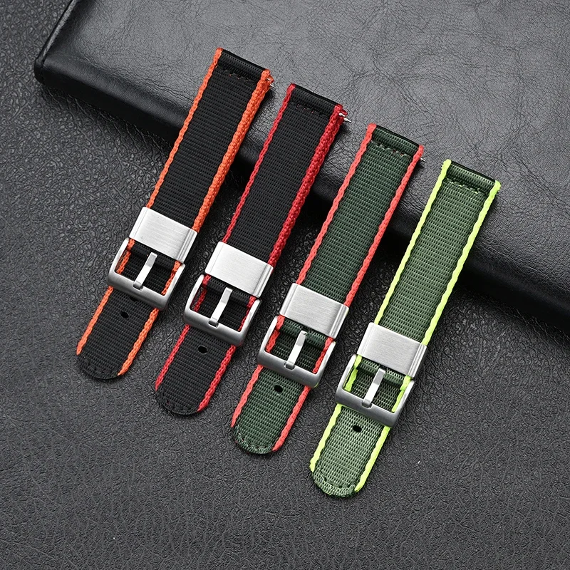 Тканый нейлоновый ремешок 18 мм, 20 мм, 22 мм, 24 мм, быстросъемный мужской спортивный холст, сменный ремешок для часов, аксессуары для часов